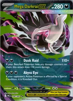 Mega Darkrai ex 048/084 Double Rare Pitch Black Pokemon Holo Near Mint - Image 1