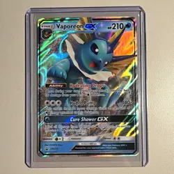 Pokemon TCG Vaporeon GX Full Art Holo Promo SM172 SM EN HP 210 Stage 1 Water - Image 1