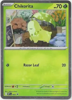 Chikorita (Cosmos Holo) 069 Promo ME: Mega Evolution Promo Pokemon Near Mint - Image 1
