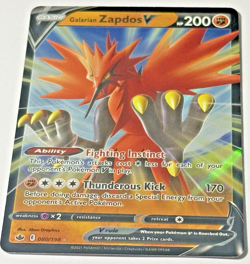 Pokemon 2021 Galarian Zapdos V 080/198 Holo FULL ART Rare Chilling Reign NM 0631 - Image 1