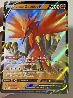 Pokemon 2021 Galarian Zapdos V 080/198 Holo FULL ART Rare Chilling Reign NM 0631 - Image 3
