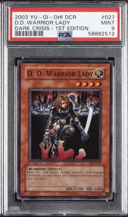 2003 YU-GI-OH! DCR-DARK CRISIS 1ST EDITION #027 D.D. WARRIOR LADY PSA 9 - Image 1