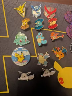 Pokemon Enamel Pin And Coin Lot 14 Pins And 7 Coins Pikachu Eeveeloution Others - Image 2