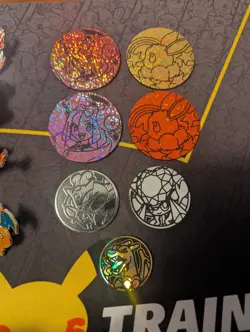 Pokemon Enamel Pin And Coin Lot 14 Pins And 7 Coins Pikachu Eeveeloution Others - Image 3