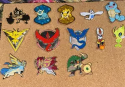 Pokemon Enamel Collector Pins - Lot of 13 - Official - Squirtle Vaporeon Celebi - Image 2
