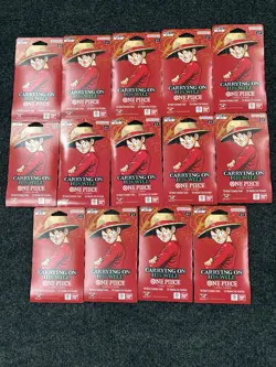 One Piece OP-13 Carrying on His Will Sleeved Booster Packs - Lot of 14- OP13 - Image 1