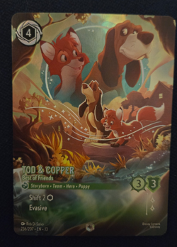 Enchanted Tod & Copper Best of Friends NM Disney Lorcana Attack Vine Emerald x1 - Image 1