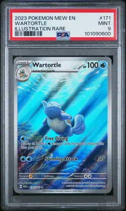 PSA 9 2023 Pokemon TCG SV Scarlet & Violet 151 Wartortle IR Holo 171/165 - Image 1