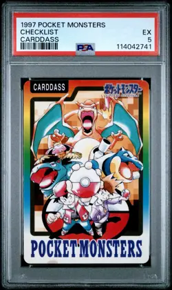 Pokemon Card Checklist Carddass 1997 Charizard Blastoise Venusaur PSA 5 EX - Image 1