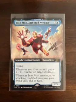 MTG Iron Man, Armored Avenger EXTENDED ART NON-FOIL NM Commander MSC #0332 Rare - Image 1