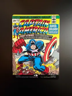 MTG Marvel Super Heroes Captain America, Super-Soldier Borderless Comic 387 Foil - Image 1