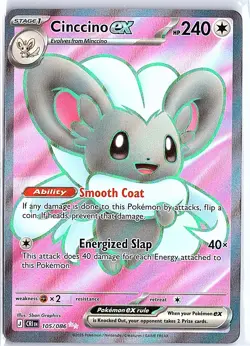 Cinccino ex 105/086 Ultra Rare Chaos Rising Pokemon Holo NM - Image 1