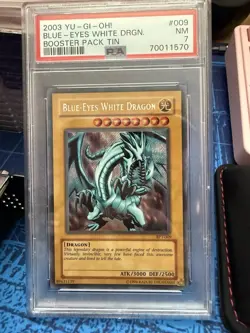 2003 Yu-Gi-Oh Blue-Eyes White Dragon BPT-009 - PSA 7 #009 NM - Image 1