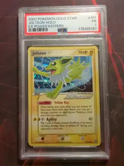 2007 POKEMON EX POWER KEEPERS GOLD STAR 101/108 JOLTEON HOLO PSA 1 - Image 1