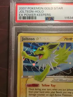2007 POKEMON EX POWER KEEPERS GOLD STAR 101/108 JOLTEON HOLO PSA 1 - Image 2