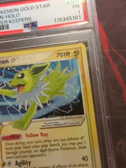 2007 POKEMON EX POWER KEEPERS GOLD STAR 101/108 JOLTEON HOLO PSA 1 - Image 3