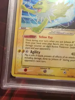 2007 POKEMON EX POWER KEEPERS GOLD STAR 101/108 JOLTEON HOLO PSA 1 - Image 4