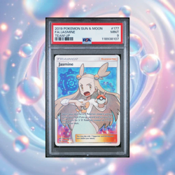 2019 POKEMON SUN & MOON TEAM UP 177 FULL ART/JASMINE PSA 9 - Image 1