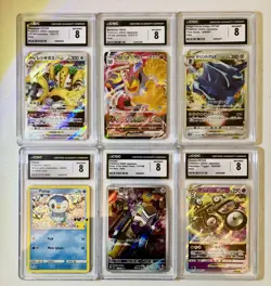 Crazy 8’s ! 6 Graded Pokemon Cards/Slab Lot, CGC 8 - Image 1