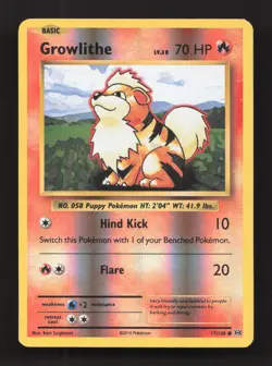 Growlithe 17/108 Common Evolutions Pokemon Reverse Holo Near Mint - Image 1