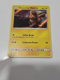 Pokemon TCG Detective Pikachu SM190 Black Star Promo Holo Movie Promo Card LP - Image 1