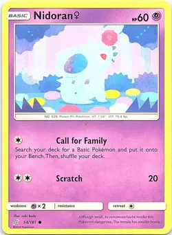 Nidoran F Team Up 54/181 Common Pokemon Lightly Played Pokemon Card - Image 1