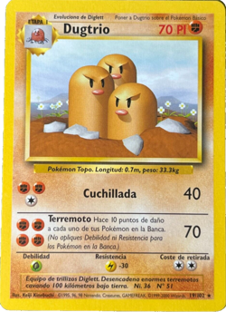 Pokemon TCG - Dugtrio - 19/102 - Rare - Spanish - Base Set [Lightly Played] - Image 1