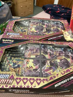 Pokemon TCG Crown Zenith Morpeko V-Union Premium Playmat Collection Lot Set Of 2 - Image 1