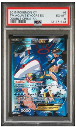 Pokemon Team Aqua's Kyogre EX 6/34 Double Crisis Holo PSA 6 - Image 1