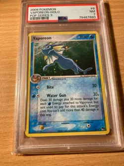 PSA 7 Vaporeon holo pop series 3 2006 Pokemon - Image 1