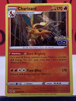 Charizard 010/078 Pokemon GO Pokemon TCG Holo Rare 2022 NM - Image 3