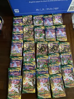 POKEMON TCG SWORD & SHIELD EVOLVING SKIES BOOSTER PACK LOT(30) ALL ARTS🔥🔥🔥 - Image 1