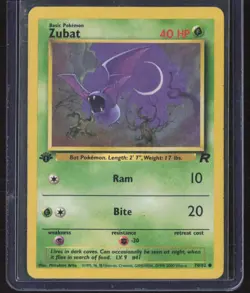 Pokemon ZUBAT Card 70/82 1st Edition Common LP Team Rocket Regular Light Play - Image 1