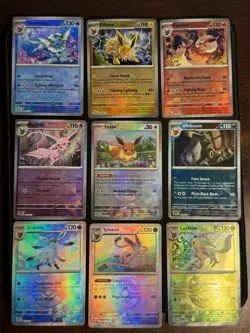Pokemon Prismatic Evolution - Complete Eeveelution Masterball Holo Set - 9 Cards - Image 1