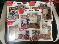 POKEMON TGC SCARLET AND VIOLET DESTINED RIVALS 3 BOOSTER BLISTER PACK x5 - Image 1
