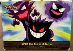 EP22 THE TOWER OF TERROR - BLUE LOGO - NON-HOLO - TOPPS POKEMON TV CARD - Image 1