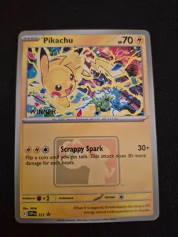 Pokemon Pikachu World Championships Winner Stamped Promo SVP 225 NM - Image 1