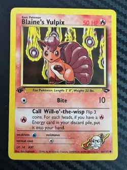 Pokemon TCG 1st Edition Blaine's Vulpix Gym Challenge 66/132 LP - Image 1