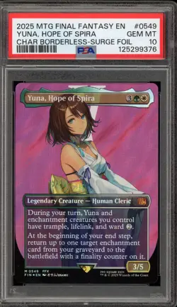 Magic MTG Yuna Hope of Spira FIN CHAR Borderless Surge Foil #0549 PSA 10 - Image 1