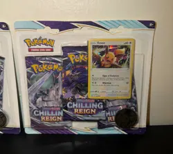 Pokemon TCG Chilling Reign 3 Pack Blister Eevee Promo Sealed (LOT OF 2) - Image 2