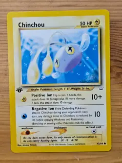 Pokemon TCG Chinchou Neo Revelation 42/64 1st Edition LP WOTC. - Image 1