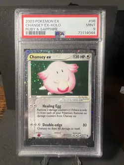 Pokemon TCG Chansey ex EX Ruby and Sapphire 96/109 Holo Ultra Rare PSA 9 - Image 1