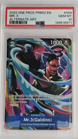 2025 MR. 3 One Piece PRB02 Premium Booster VOL.2 Alternative Art PSA 10 GEM MT - Image 2