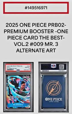 2025 MR. 3 One Piece PRB02 Premium Booster VOL.2 Alternative Art PSA 10 GEM MT - Image 4