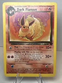 MP Dark Flareon 35/82 Regular Non-Holo Team Rocket AUTHENTIC Pokemon Card - Image 1