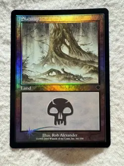 MTG - Swamp (341) - Invasion - Foil - NM - Free Shipping! - Image 1