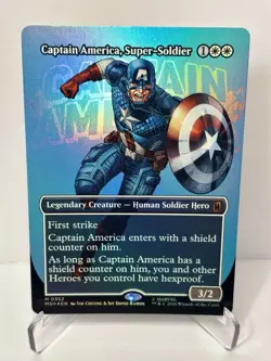 Magic The Gathering-Captain America, Super-Soldier FOIL Borderless MSH 0352 - Image 1