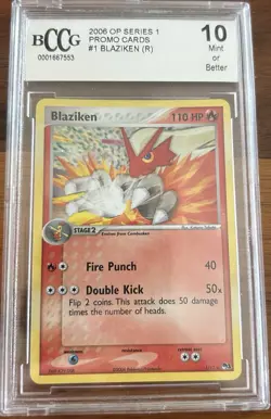 Pokemon 2006 Blaziken OP RARE PROMO Holo 1/17 Beckett 10 (BCCG) - Image 1