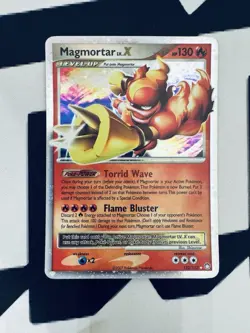 Pokemon TCG Magmortar LVL x Reverse Holo Rare 123/123 Mysterious Treasures - Image 1