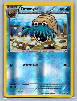 Reverse Holo Omanyte 17/124 Uncommon Fates Collide Pokemon NM - Image 1